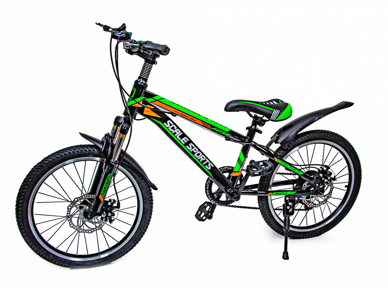 Дитячий велосипед 20 Scale Sports Green дисковий тормоз амортизатор 1332396243, фото №1