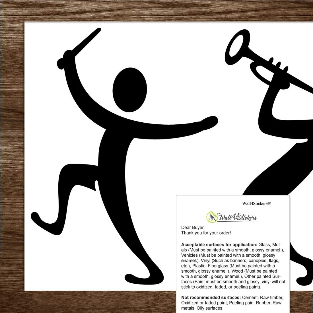 Наклейка на стіну Музичний гурт 600 x 170 мм Чорний, фото №7