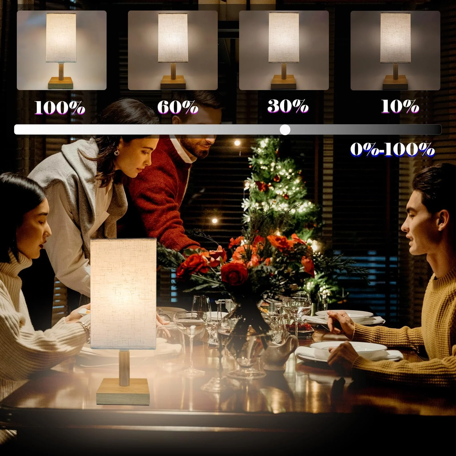 Настільна лампа Joyes акумуляторна LED з тканинним плафоном та пультом ДК 2 шт, фото №6