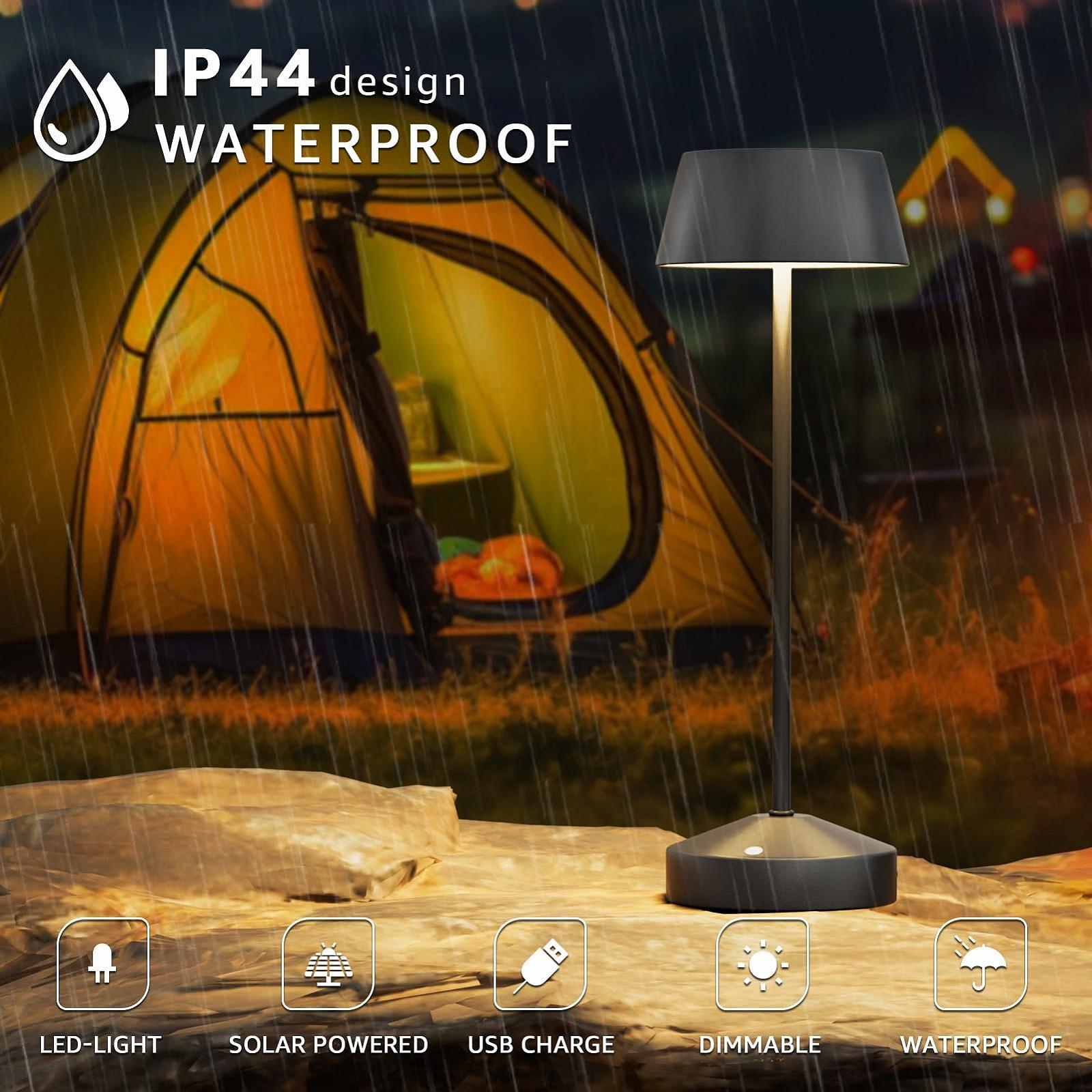 Настільна лампа Solar LED Outdoor 3000 K Touch Switch 2-in-1 Rechargeable IP44, фото №3