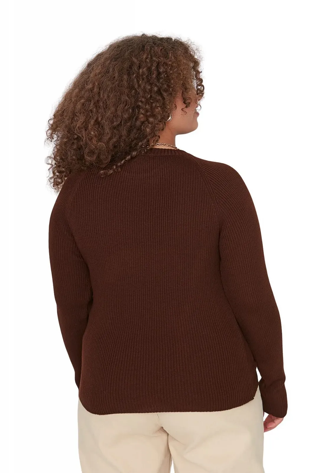 Жіночий світшот TRENDYOL, однотонний, з круглим вирізом, великого розміру, стандартного крою, фото №5 Жіночий світшот TRENDYOL, однотонний, з круглим вирізом, великого розміру, стандартного крою, фото №5