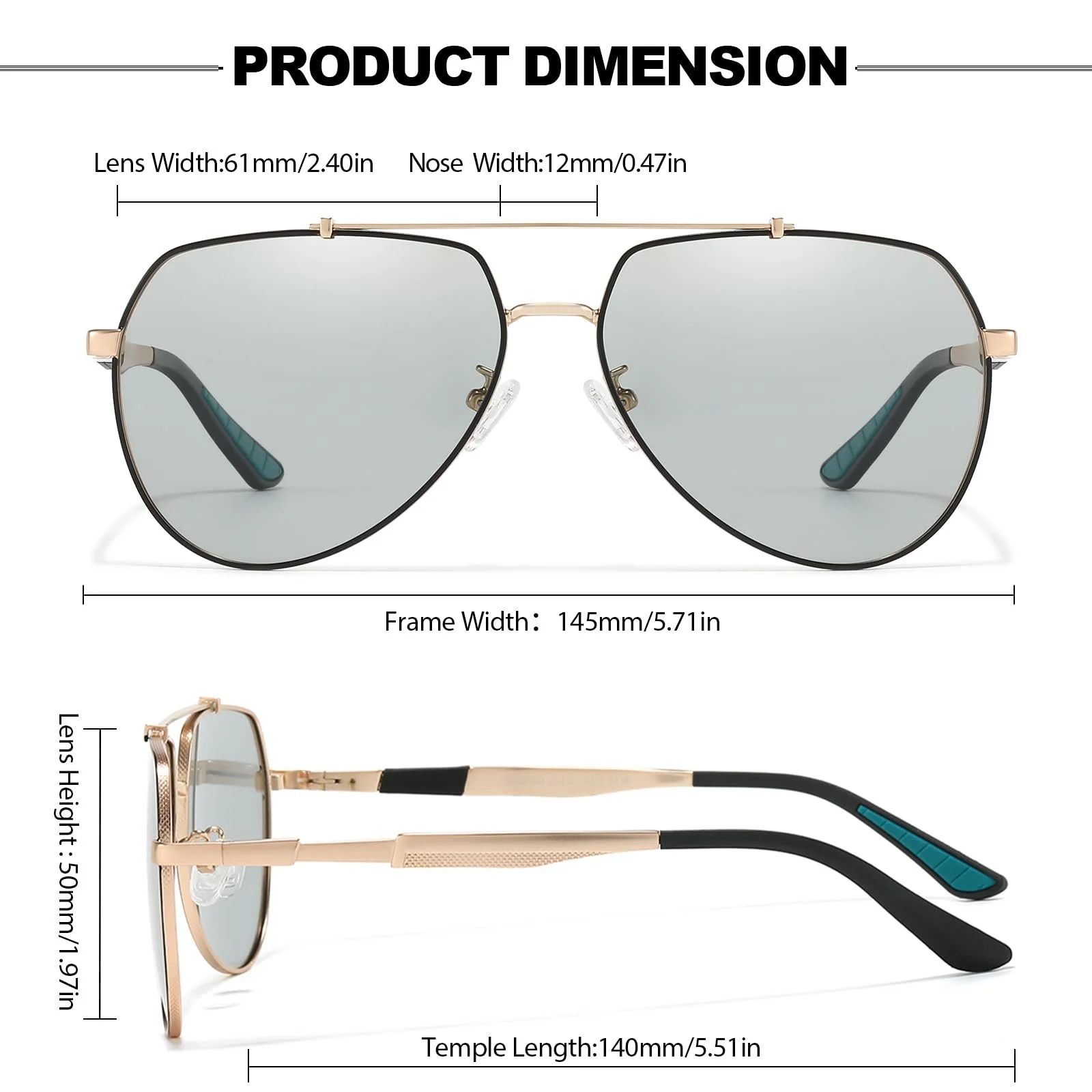 Фотохромні сонцезахисні окуляри для чоловіків SIPHEW, стильна велика оправа, захист UV400, фото №2