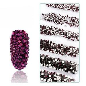 Стразы для ногтей SS3-SS12 1440шт Блестящие 3D Без термофиксации Плоская задняя часть Стекло Pixie Кристалл AB Стразы Блестящие самоцветы Аксессуары для маникюра Аметист - Фото 1