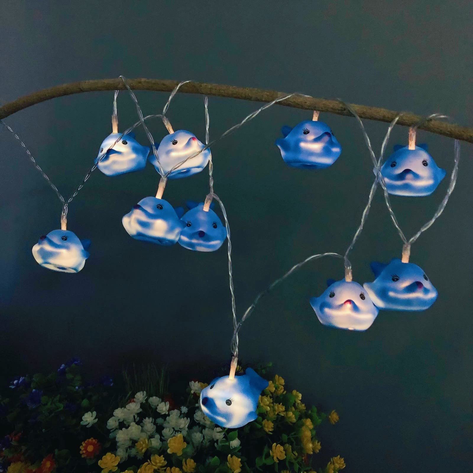 Гірлянда 10 LED Дельфін для дитячої кімнати, живлення від батарейок 1.65 м 10 LED, фото №8