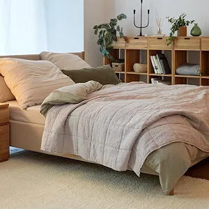 Покривало URBANARA Karlay 180 см x 230 см Натуральний - Фото 1