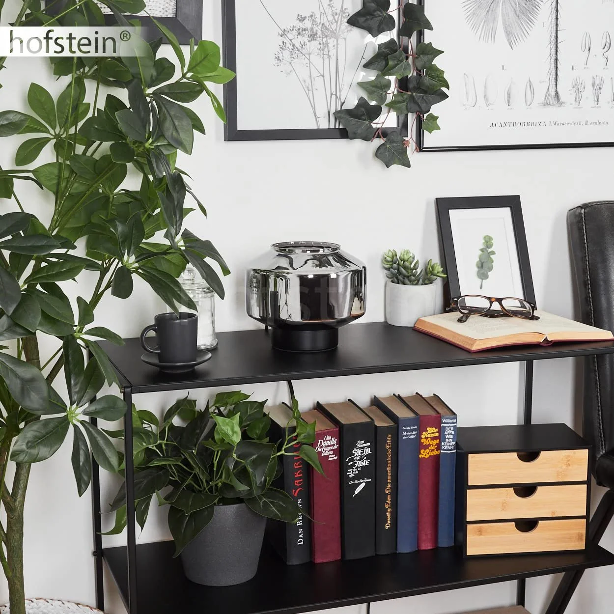 Настільна лампа Gondim Modern метал/скло 18 см 15 см E27 чорна/димчаста, фото №3