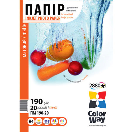Фотобума CW матова 190г/м2 A4 20л PM190020A4, фото №1