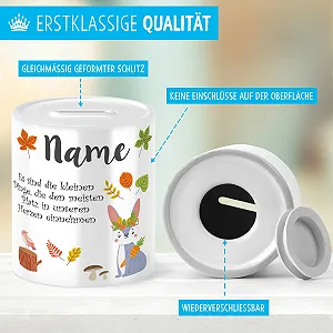 Скарбничка Autumn Rabbit керамічна іменна synthetic.ua - Фото 1