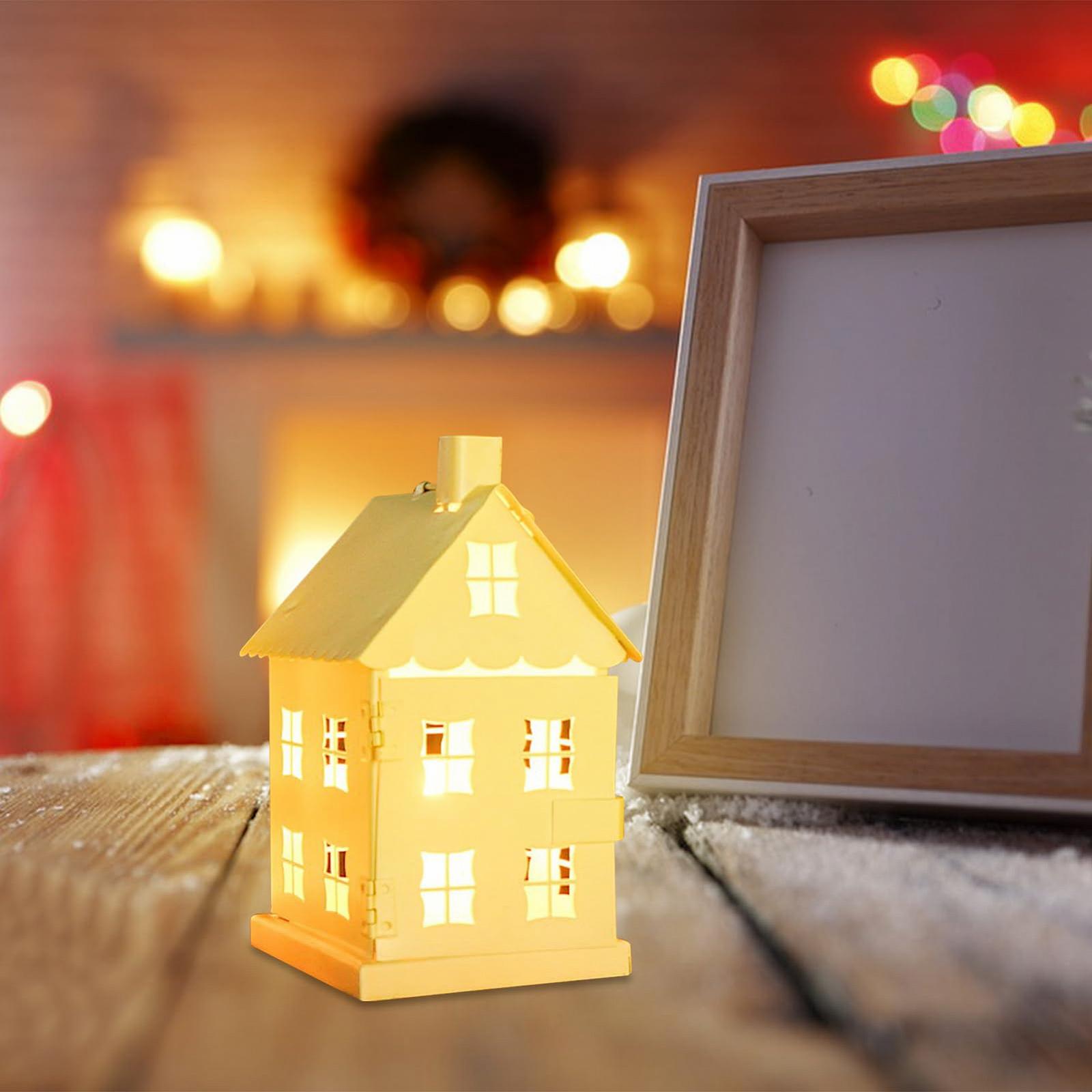 Підсвічник різдвяний металевий підсвічник для чайних свічок хатинка біла, фото №5 Підсвічник різдвяний металевий підсвічник для чайних свічок хатинка біла, фото №5