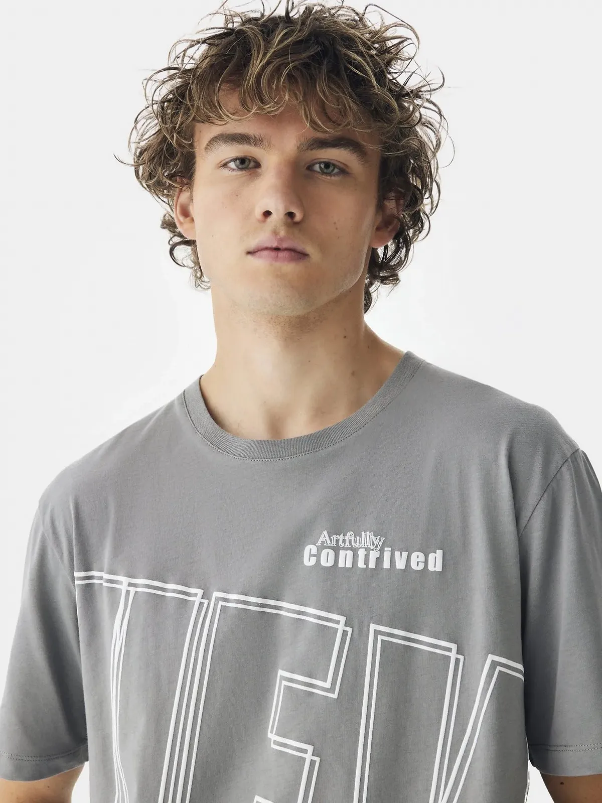 Футболка LTB Jeans Rofada Modern Fit - Regular Cotton Crew Neck - Сірий Розмір XL, фото №5