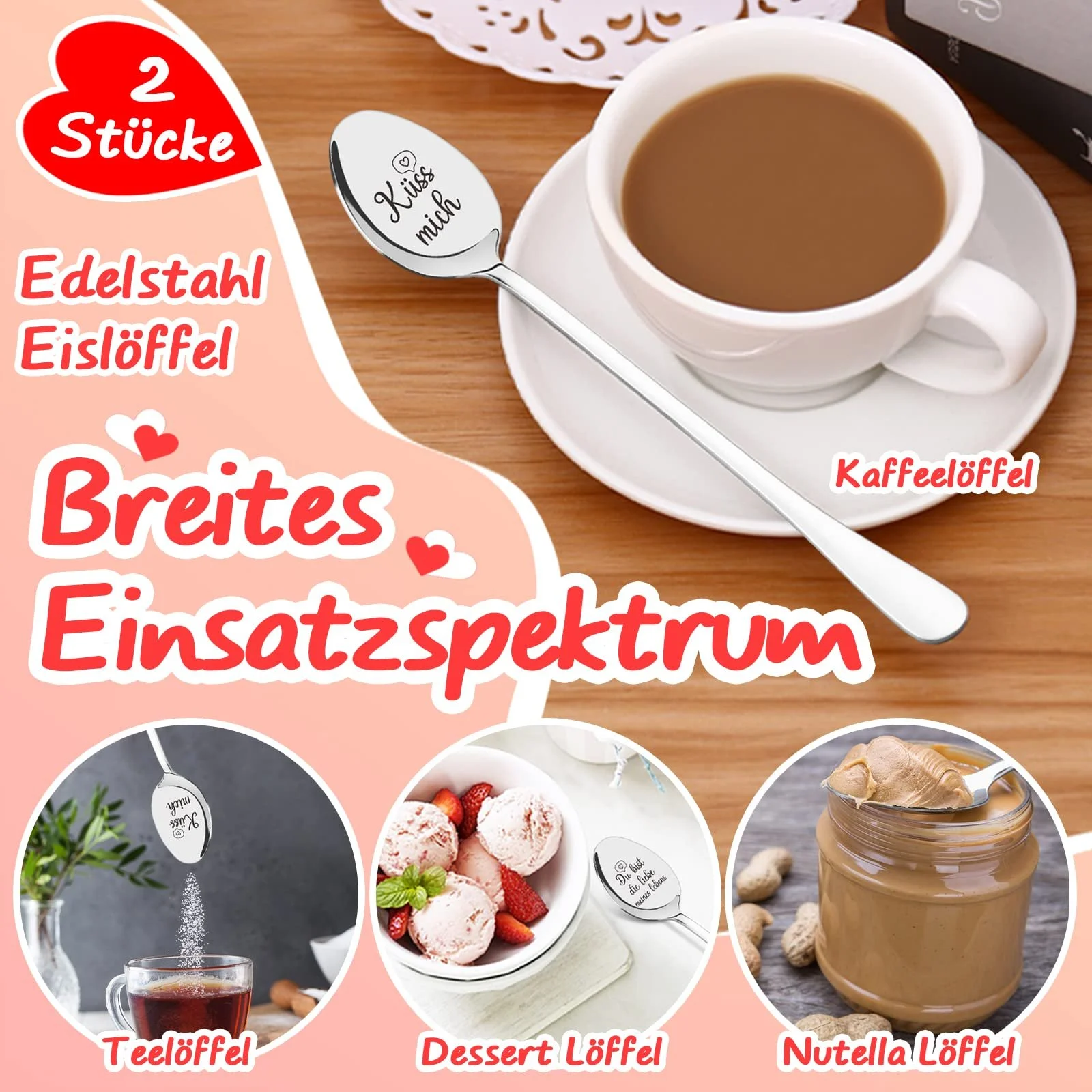 Ложка кофейная Brand нет Серия нет Модель нет Набор из 2 штук Характеристика С гравировкой нет Цвет нет, фото №6