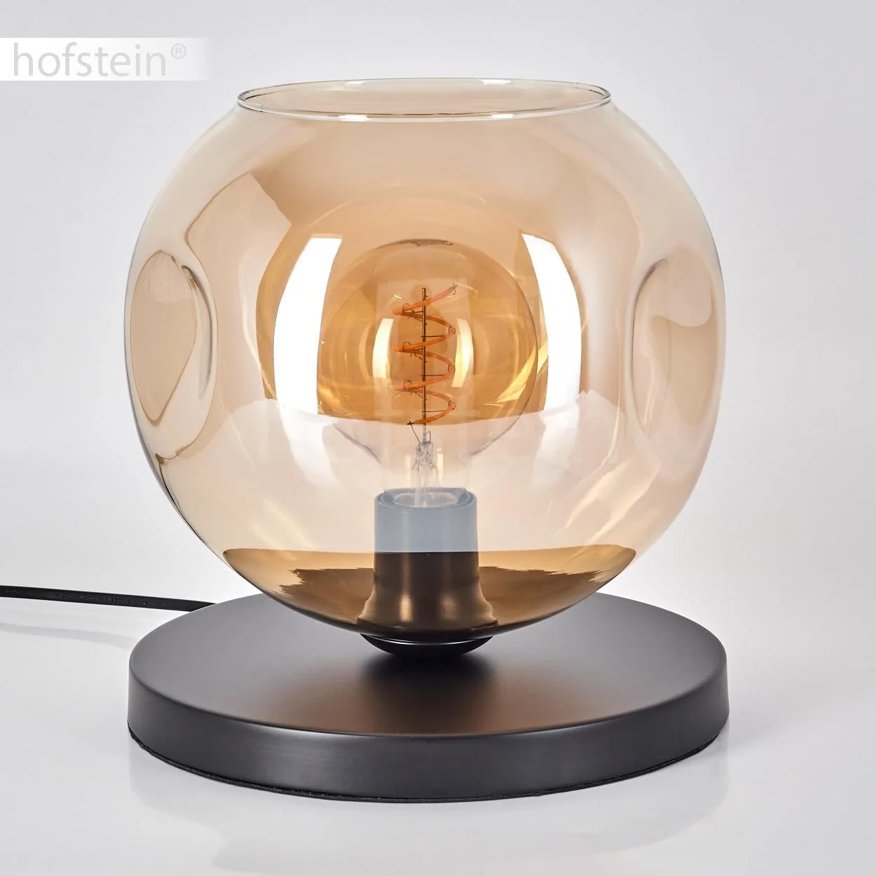 Настільна лампа Ripoll Metal/Glass Modern Retro/Vintage 25 см E27 Black/Amber, фото №9