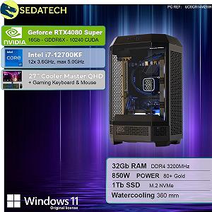 Sedatech Комплект Pro Gaming PC Водяне Охолодження Intel i7-12700KF RTX4080 Super 32 ГБ RAM 1ТБ SSD M.2 Windows 11 Монітор 27 Дюймів synthetic.ua - Фото 1