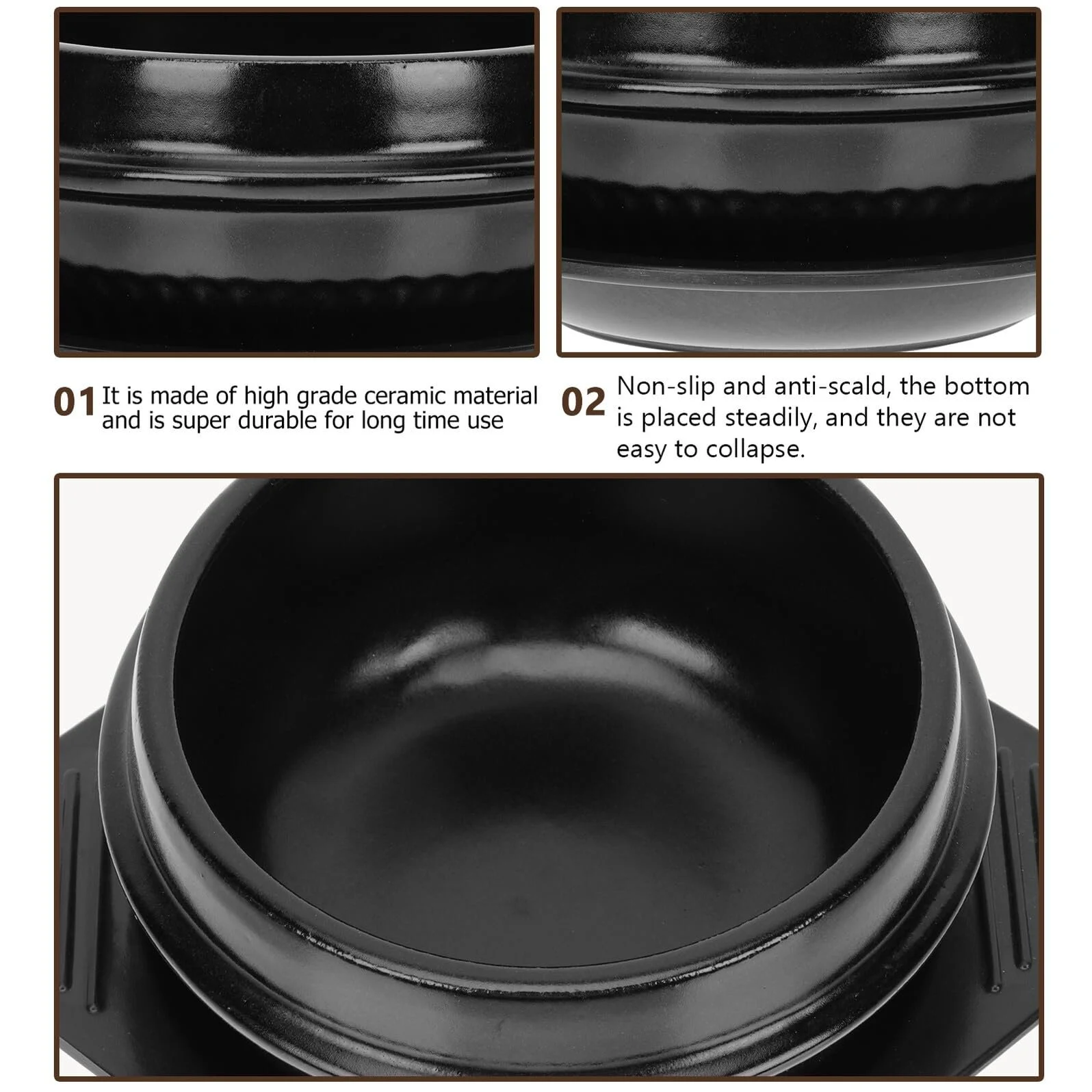 Горщик для бібімпапу Gadpiparty Керамічний з подвійною ручкою та термостійкою підставкою, фото №3 Горщик для бібімпапу Gadpiparty Керамічний з подвійною ручкою та термостійкою підставкою, фото №3