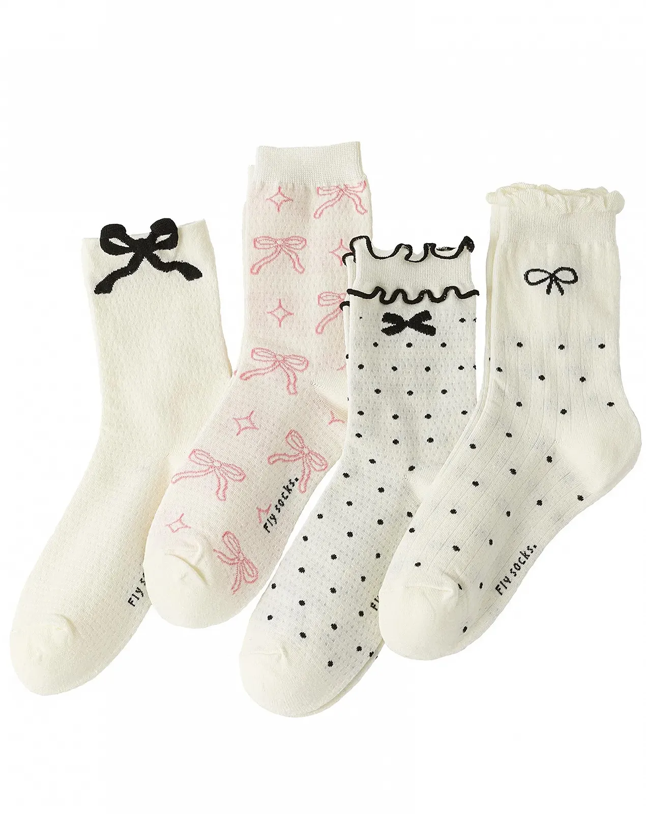 Носки Yawlsow с рюшами для женщин, 4 пары, фото №1 Носки Yawlsow с рюшами для женщин, 4 пары, фото №1