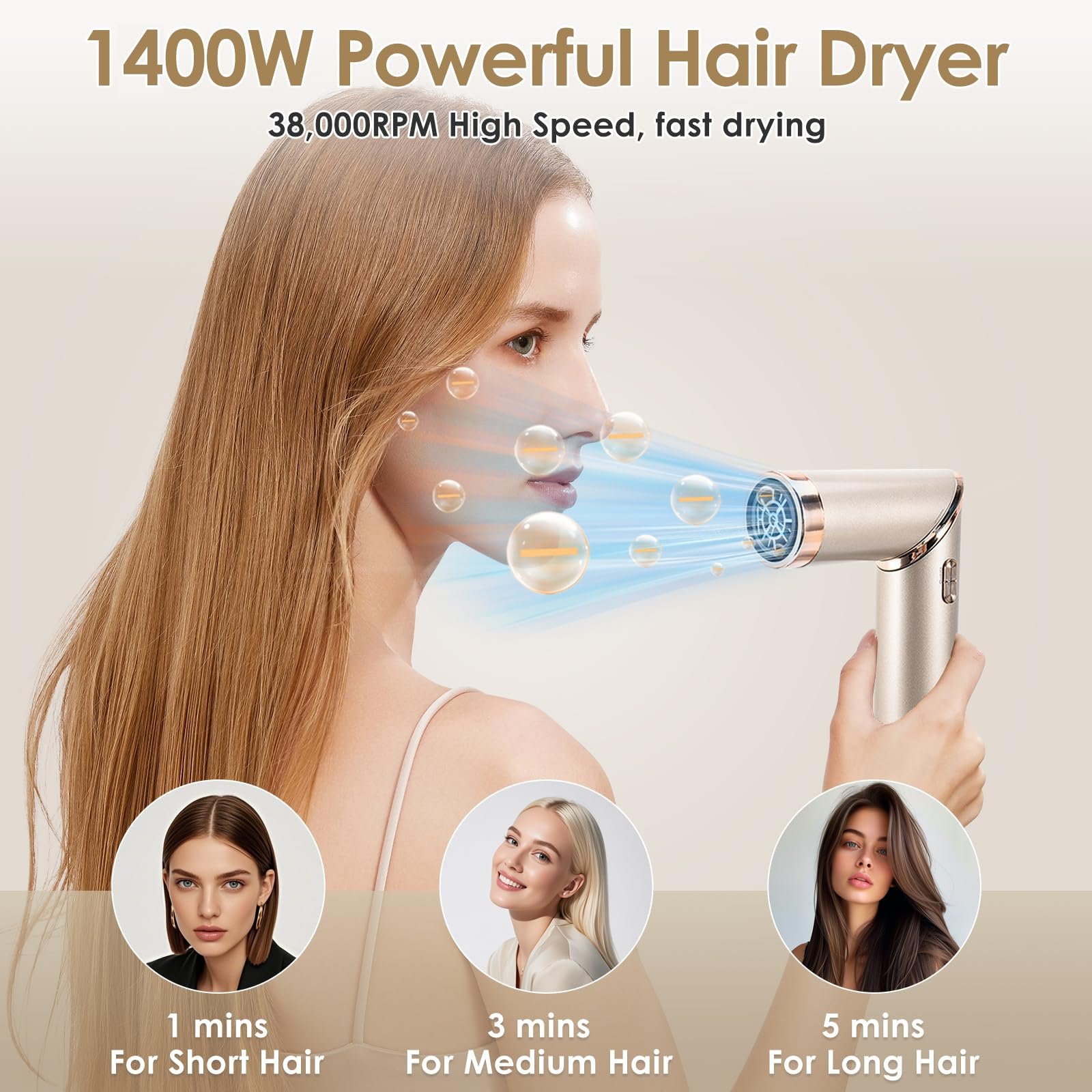 Фен-щетка 5-в-1 Anluomania Airstyler 1000 Вт 110,000 RPM с ионизацией, фото №4