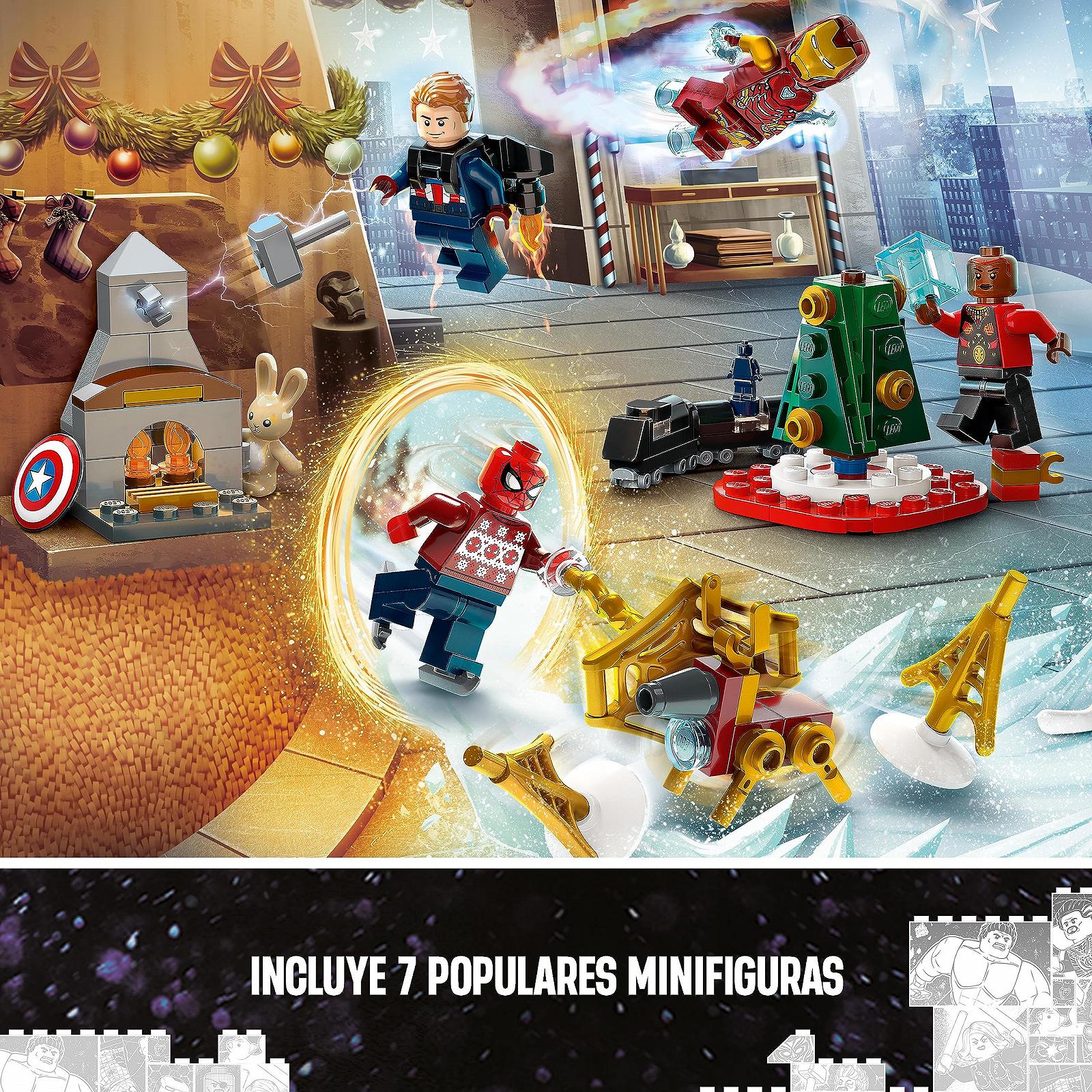Календарь LЕGO Marvel Avengers 76267 Advent 2023 24 подарка Капитан Америка, Человек-Паук, Железный Человек и другие минифигурки супергероев, фото №3