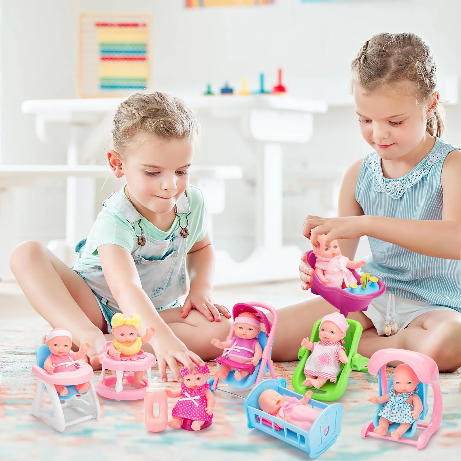 Набір міні-ляльок deAO з 8 штук з аксесуарами, фото №7