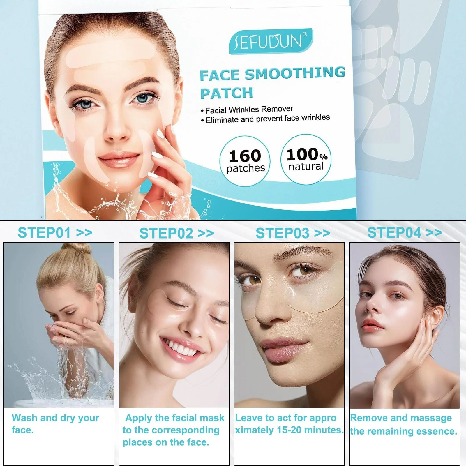 Патчі Collagen, 160 шт, проти зморшок, для сяючої та молодої шкіри - 10 аркушів, фото №6 Патчі Collagen, 160 шт, проти зморшок, для сяючої та молодої шкіри - 10 аркушів, фото №6