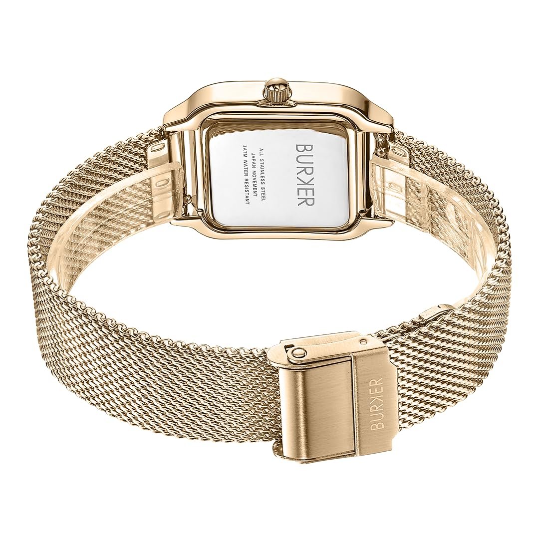 Жіночий годинник BURKER Квадратний Золотий, фото №3