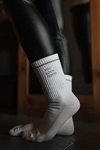 Теннисные носки Вышитые носки с выражением synthetic.ua - Фото 1