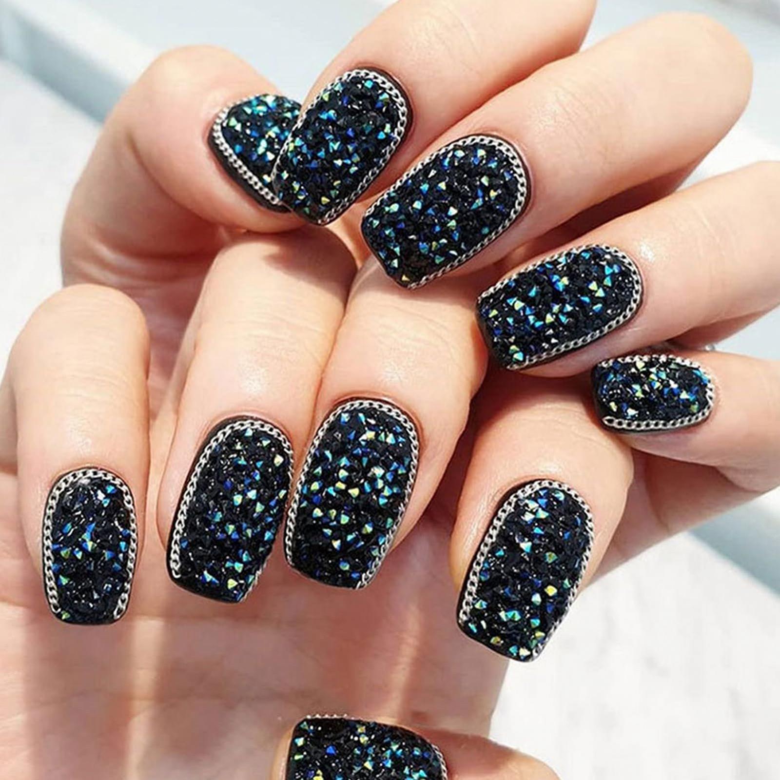 Цепочки для дизайна ногтей NICENEEDED 12 полосок, металлические цепочки для ювелирных изделий для ногтей с коробкой, панк украшения для ногтей, цепочка для украшений ногтей, фото №2