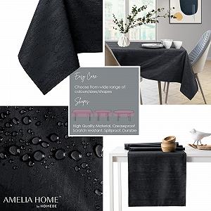 Скатертина AmeliaHome Vesta Ефект лотоса Водостійка Біла 110 x 160 см synthetic.ua - Фото 1