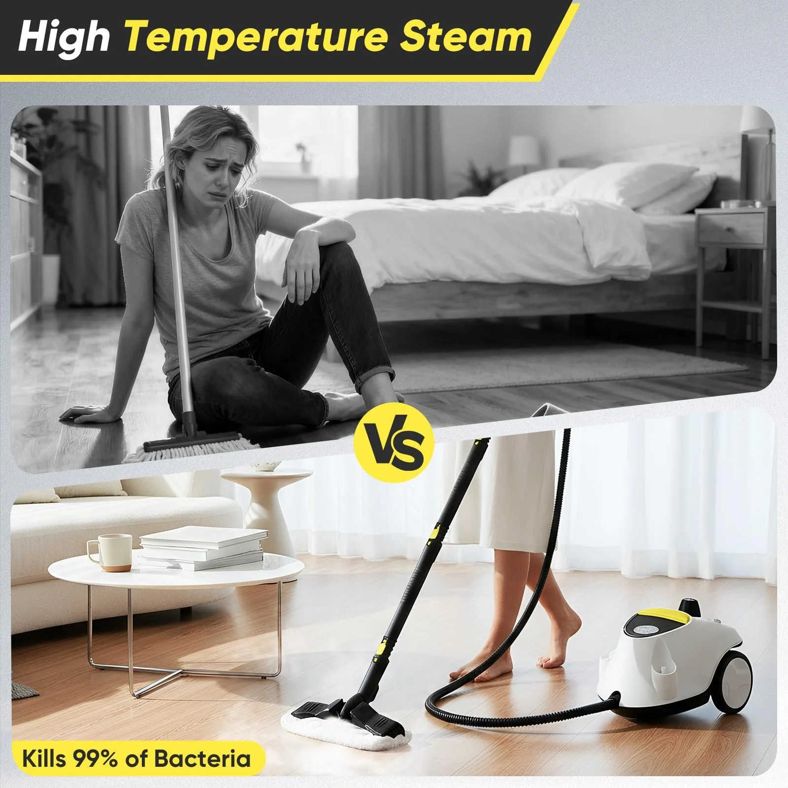 Пароочисник ручний 2100 Вт 2.1 л 5 бар 22 аксесуари, фото №6 Пароочисник ручний 2100 Вт 2.1 л 5 бар 22 аксесуари, фото №6