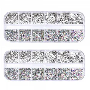 Стразы Плоские AB Crystal Голографические для декорирования ногтей Круглые - Фото 1