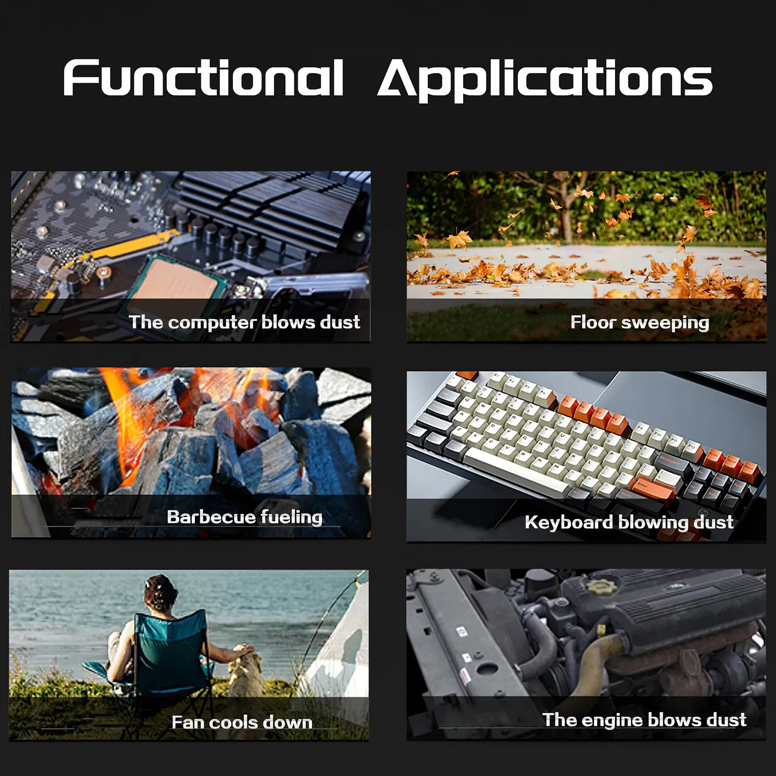 Електрична повітродувка Vastarry 100,000RPM 35m/s Airflow 10,000mAh Power Bank, фото №5