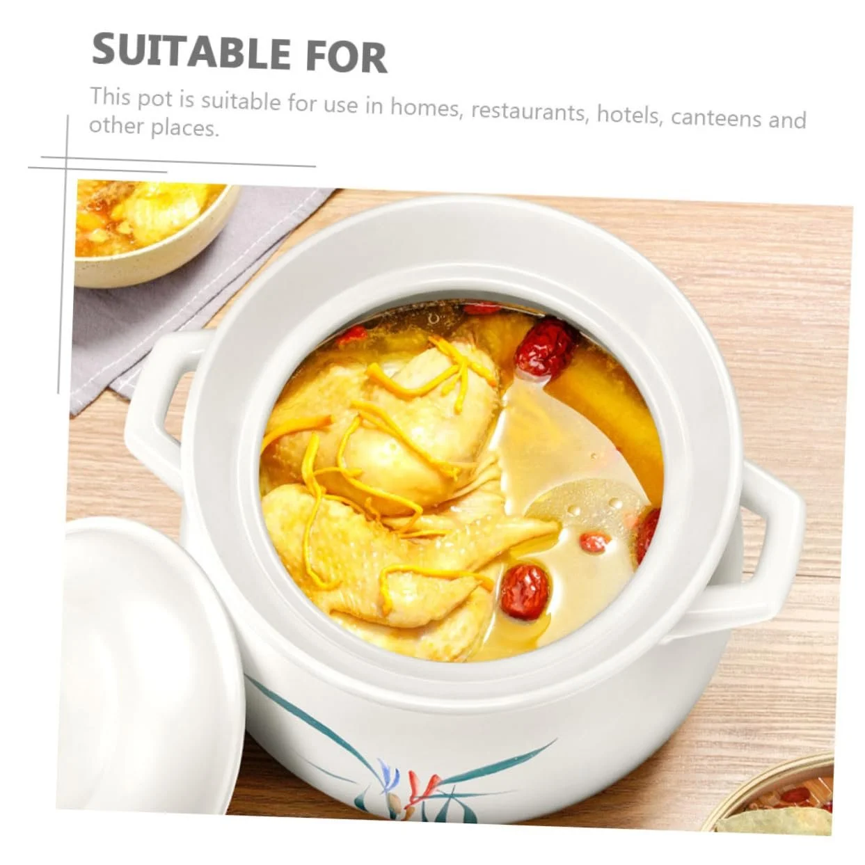 Каструля керамічна TOYANDONA для супу з скляною кришкою 2 л, фото №3 Каструля керамічна TOYANDONA для супу з скляною кришкою 2 л, фото №3