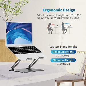 Підставка для ноутбука Gokeda, ергономічна, алюмінієва, з вентиляційним отвором, сумісна з MacBook Air/Pro, Dell, HP, Lenovo, іншими ноутбуками 10-15.6 дюймів synthetic.ua - Фото 1