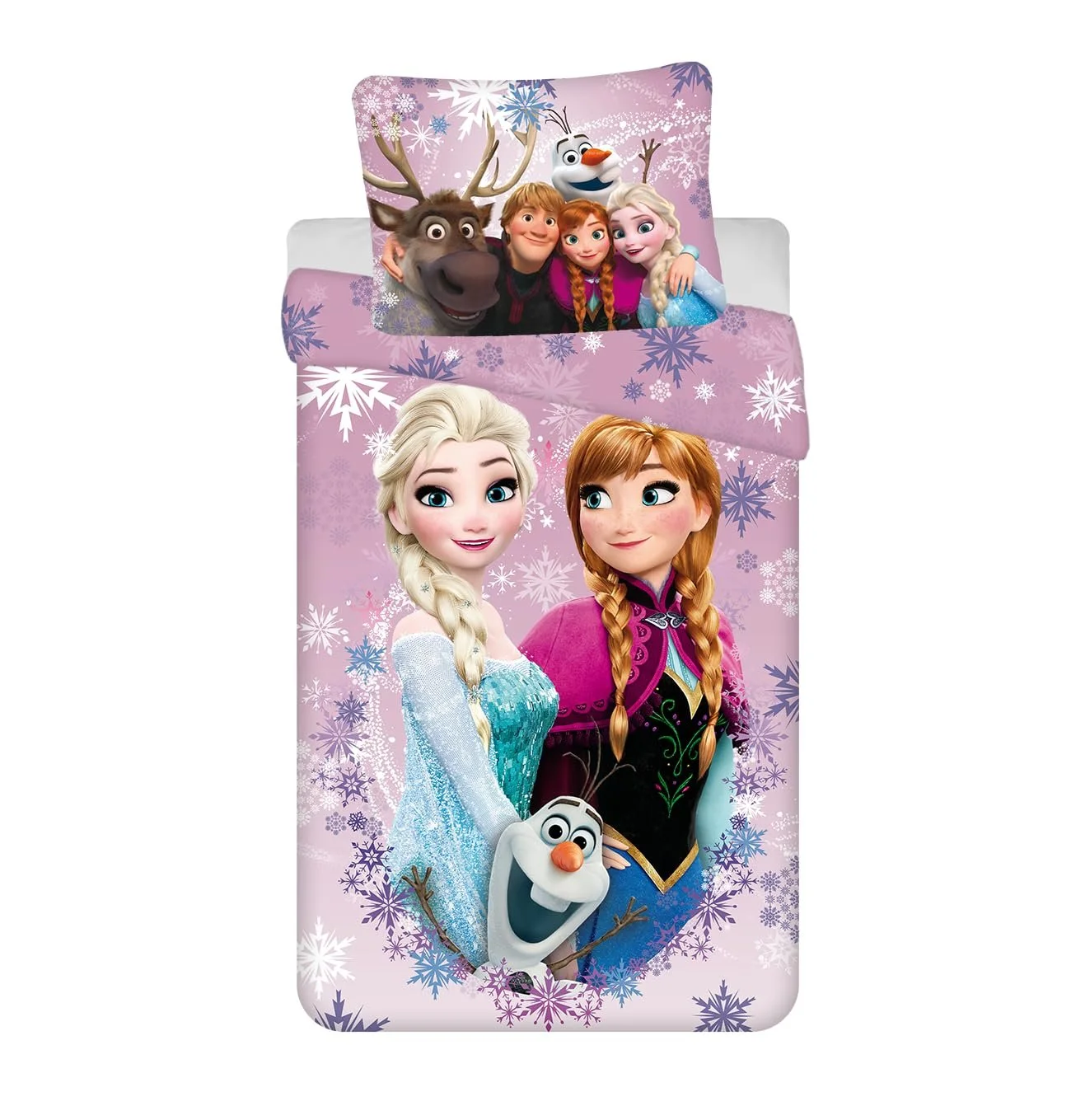 Дитяча постільна білизна Disney Frozen Anne Elsa Подушка Ковдра 135/140 x 200 см Фіолетовий, фото №1