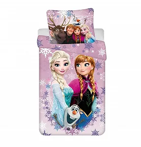 Дитяча постільна білизна Disney Frozen Anne Elsa Подушка Ковдра 135/140 x 200 см Фіолетовий - Фото 1