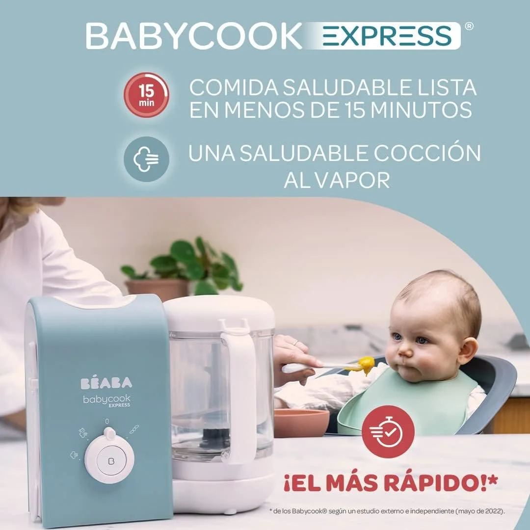 Дитячий кухонний комбайн для приготування їжі Beaba Babycook Express 4-в-1 для ідеальної текстури 1250 мл 1400 Вт Сірий, фото №3
