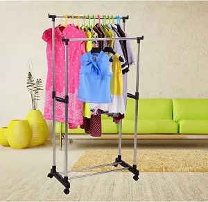 Универсальная Прочная Двойная напольная передвижная стойка для одежды Double-Pole 8006 - Фото 1