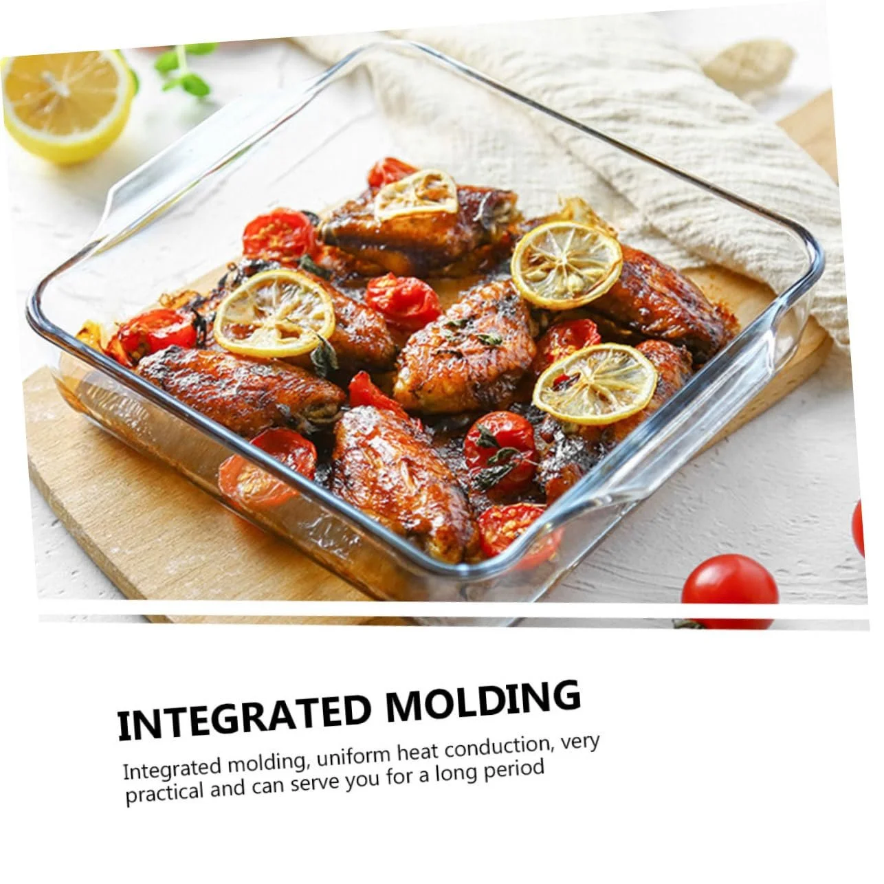 Форма для запекания жаростойкая овальная стеклянная с двойными ручками, фото №7