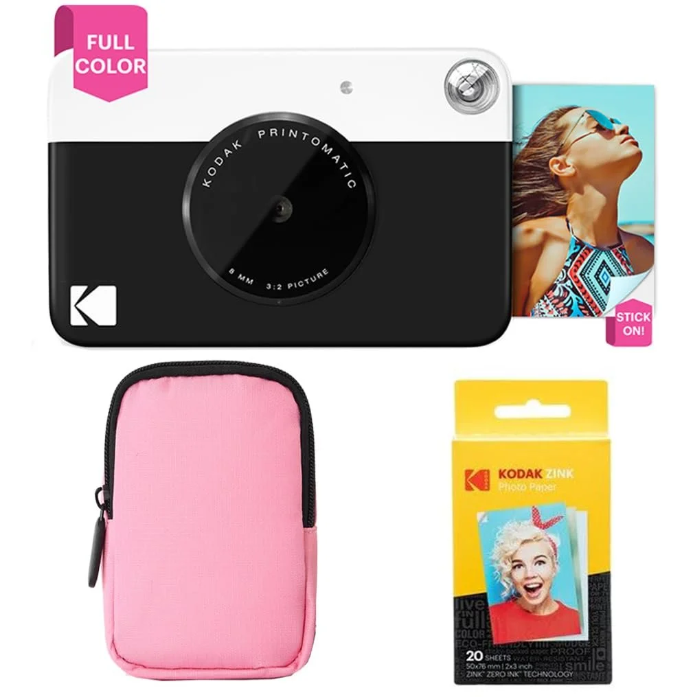 Фотокамера мгновенной печати Kodak Printomatic Starter Pack + Мягкий чехол + Фотобумага Zink Black, фото №1