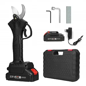 Портативний електричний секатор 21V з сумкою для перенесення, акумуляторна літієва батарея 2000mAh та зарядний пристрій, електричний сучкоріз, секатор, максимальний діаметр різання 30мм - Фото 1