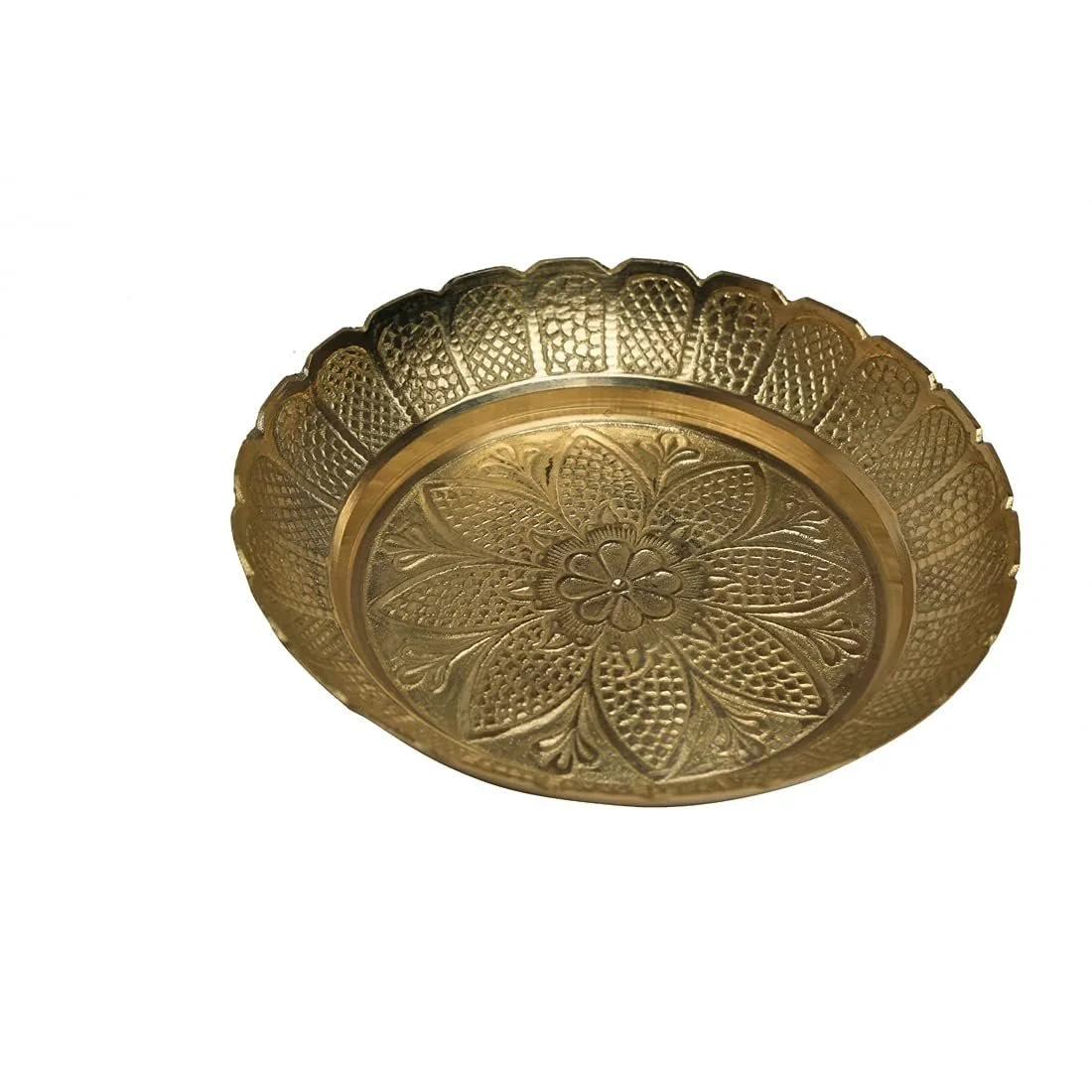 Декоративная латунная тарелка для Prasad Pooja Utensils Nakshi Plate, предметы для индийского традиционного новоселья Karwachauth Pooja Items Festival Decorations Pooja Kit Home Decor, 6 дюймов, фото №1