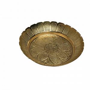 Декоративна латунна тарілка для Prasad Pooja Utensils Nakshi Plate, предмети для індійського традиційного новосілля - Фото 1