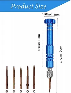 Набір міні-викруток портативний з 5 насадками Синій synthetic.ua - Фото 1