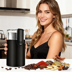 Кавомолка електрична Small Mill з нержавіючої сталі для подорожей з щіточкою для Cold Brew, кафе, кухні, дому, зерен, їжі, горіхів synthetic.ua - Фото 1