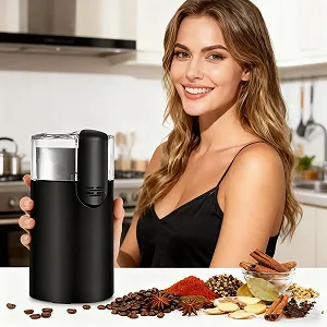 Кофемолка электрическая Small Mill из нержавеющей стали для путешествий со щеточкой для Cold Brew, кафе, кухни, дома, зерен, еды, орехов synthetic.ua - Фото 1