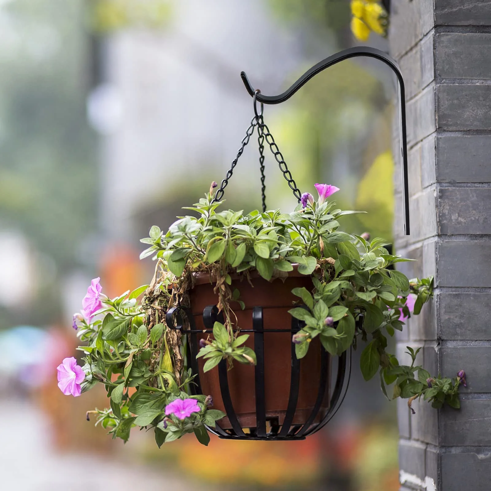 Тримачі для підвісних кошиків Набір із 4 штук Залізо 11 см Чорний, фото №3