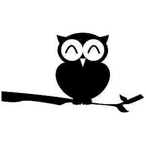 Наклейка на стіну Сови на гілці Board Paint 50 x 28 см Чорна synthetic.ua - Фото 1