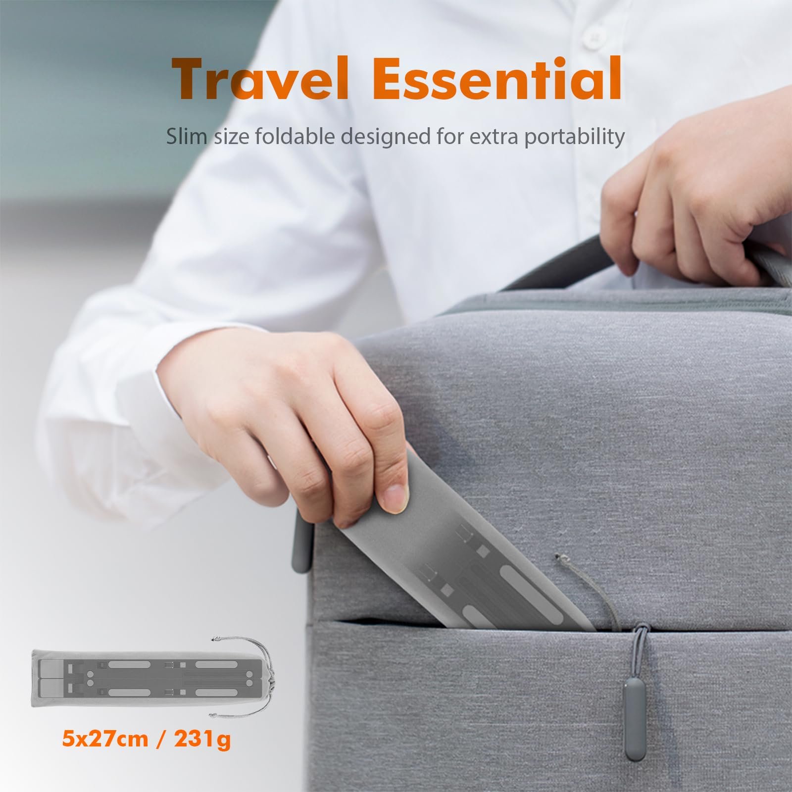 Підставка для ноутбука GRIFEMA GB1054B, регульована по висоті, портативна підставка з 6 регулюваннями нахилу для ноутбуків і планшетів 10 - 17,3 дюймів чорна, фото №7