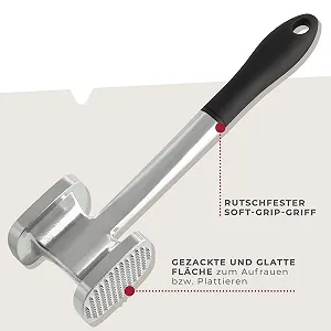Размягчитель мяса Fackelmann 28 x 7.5 x 6 см Черный/Серебристый synthetic.ua - Фото 1