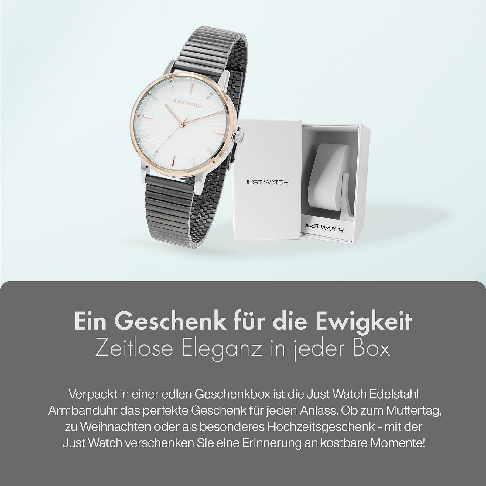 Женские часы Just Watch Браслет из нержавеющей стали Легко читать 19.5 см Диаметр 34 мм, фото №6