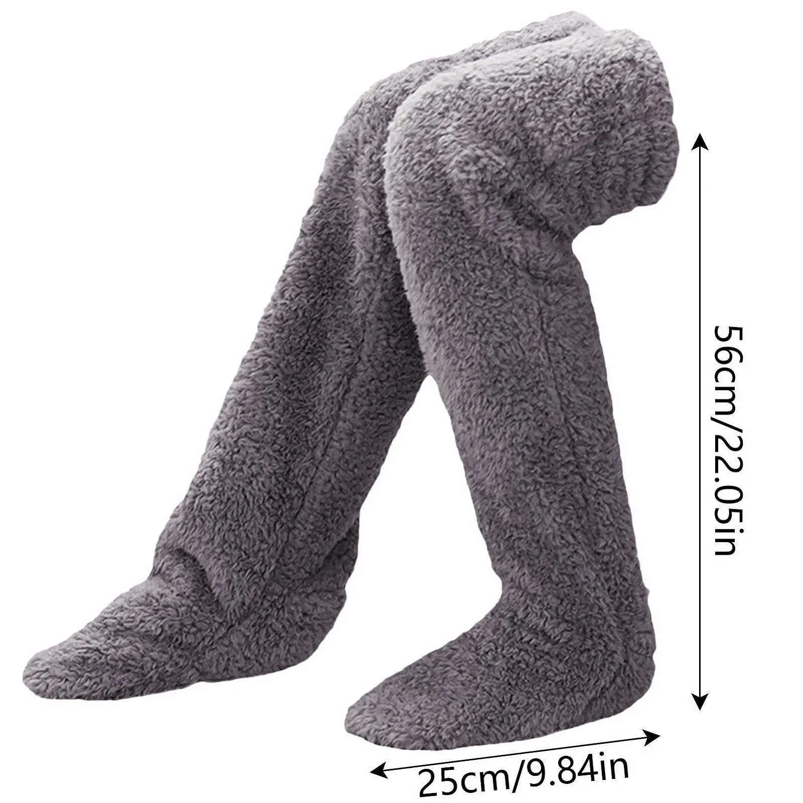 Плюшеві шкарпетки-капці Пухнасті 56 см Теплі, фото №2